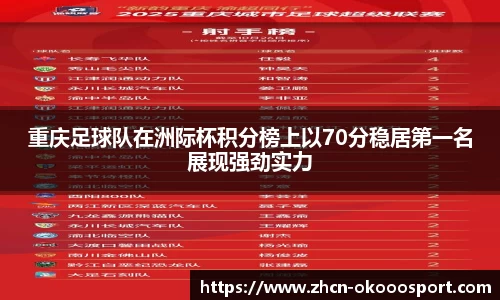 重庆足球队在洲际杯积分榜上以70分稳居第一名展现强劲实力